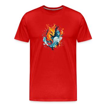 Le Renard Phoenix - T-shirt bio Premium Homme - rouge - Devant - Damien (186cm)
