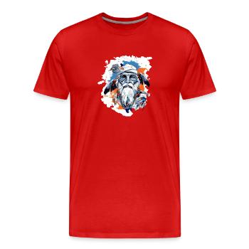 Papy motard siou - T-shirt bio Premium Homme - rouge - Devant - Damien (186cm)