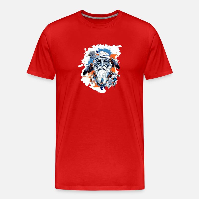 Opa biker siou - Männer Premium Bio T-Shirt - Rot