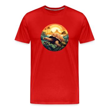 Tortue géante - T-shirt bio Premium Homme - rouge - Devant - Damien (186cm)