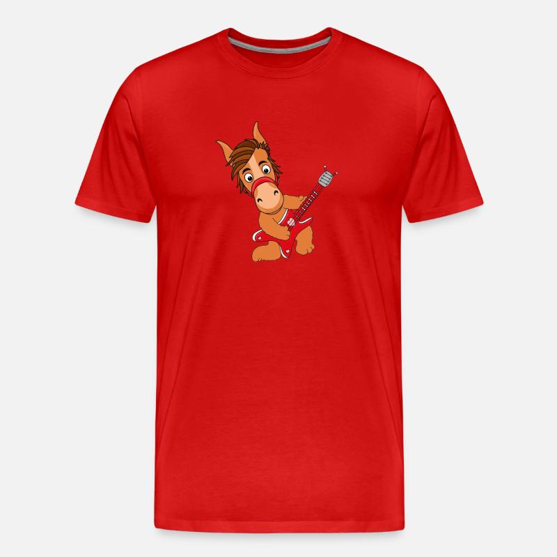 PFERD - GITARRE - PONY - Männer Premium Bio T-Shirt - Rot