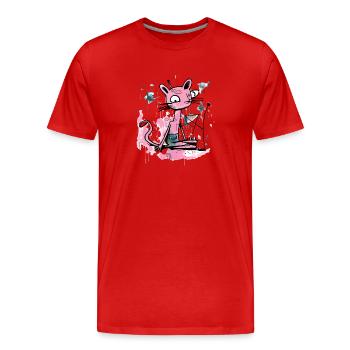 Jok la panthère rose - T-shirt bio Premium Homme - rouge - Devant - Damien (186cm)