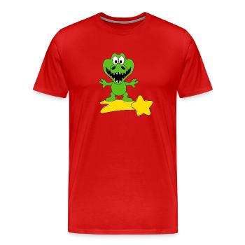 KROKODIL - STERNSCHNUPPE - Männer Premium Bio T-Shirt - Rot - Vorne - Damien (186cm)