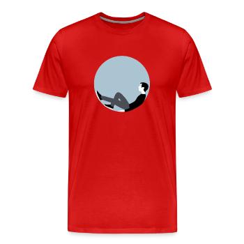 Bubble - Men's Premium Organic T-Shirt - red - Front - Damien (186cm)