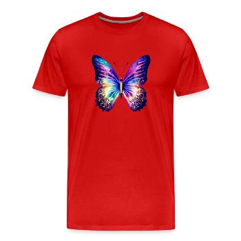 Schmetterling Insekt Tier Falter - Männer Premium Bio T-Shirt - Rot - Vorne - Damien (186cm)