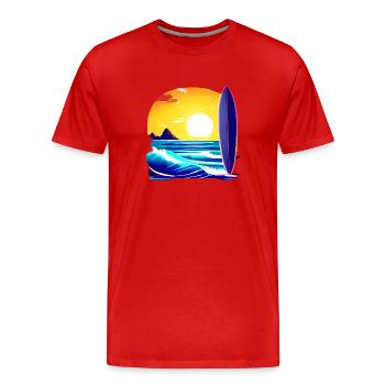 Surfer Planche de surf Surfer Surfer - T-shirt bio Premium Homme - rouge - Devant - Damien (186cm)