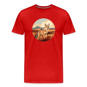 Coyote - T-shirt bio Premium Homme - rouge - Devant - Damien (186cm)