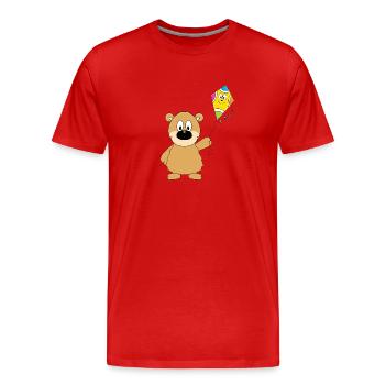 DRACHE - TEDDYBÄR - Männer Premium Bio T-Shirt - Rot - Vorne - Damien (186cm)