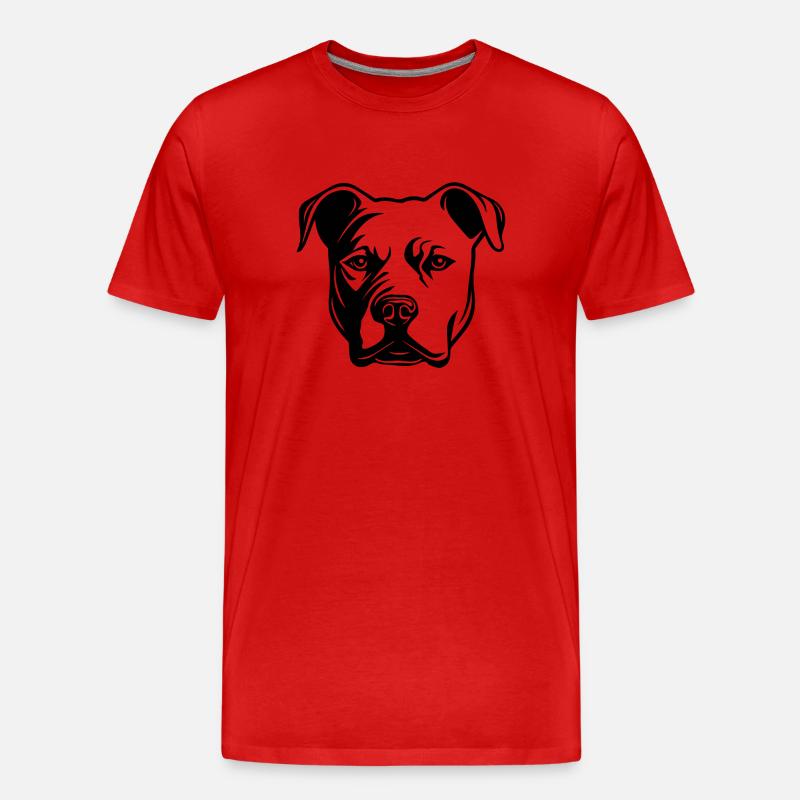Pitbull - Männer Premium Bio T-Shirt - Rot