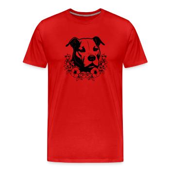 Pitbull - Men's Premium Organic T-Shirt - red - Front - Damien (186cm)