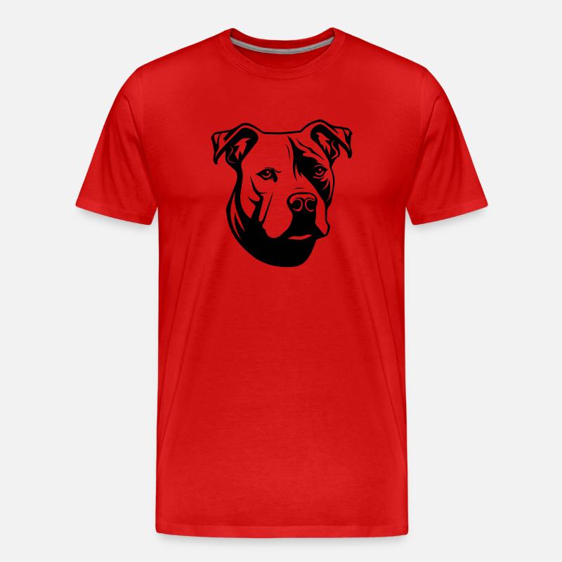 Pitbull - Männer Premium Bio T-Shirt - Rot