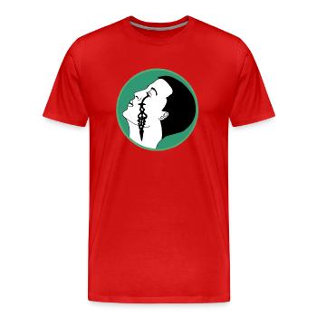 Träne der Zeit - Männer Premium Bio T-Shirt - Rot - Vorne - Damien (186cm)