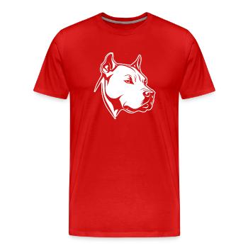Pitbull - Men's Premium Organic T-Shirt - red - Front - Damien (186cm)