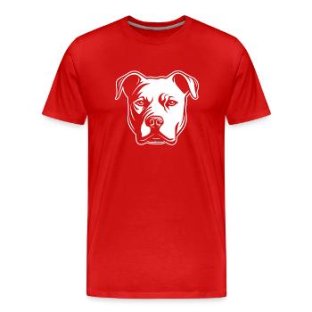 Pitbull - T-shirt bio Premium Homme - rouge - Devant - Damien (186cm)