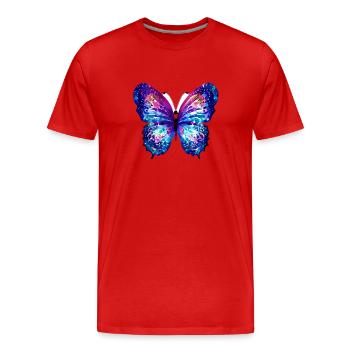Schmetterling Tier Insekt Falter - Männer Premium Bio T-Shirt - Rot - Vorne - Damien (186cm)