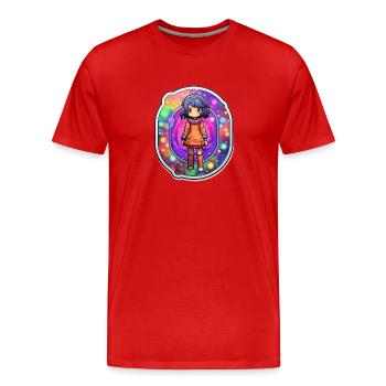 Cartoonish Dimension Traveler Standin - Männer Premium Bio T-Shirt - Rot - Vorne - Damien (186cm)