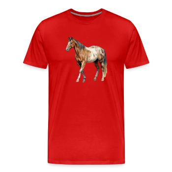 Pferd - Männer Premium Bio T-Shirt - Rot - Vorne - Damien (186cm)