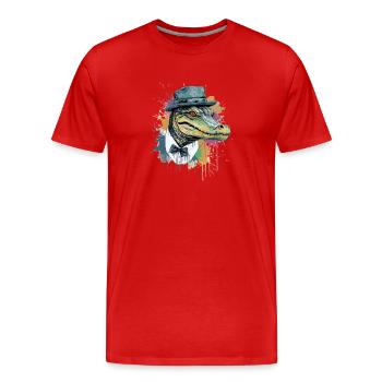 Kifo das Krokodil - Männer Premium Bio T-Shirt - Rot - Vorne - Damien (186cm)