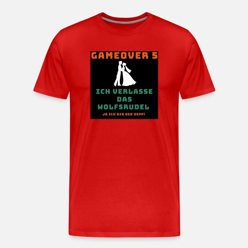 Wolfsrudel Junggeselle - Männer Premium Bio T-Shirt - Rot