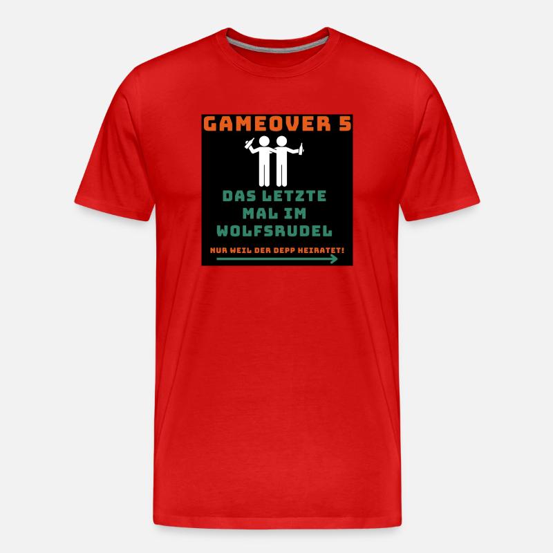 Wolfsrudel Freunde - Männer Premium Bio T-Shirt - Rot