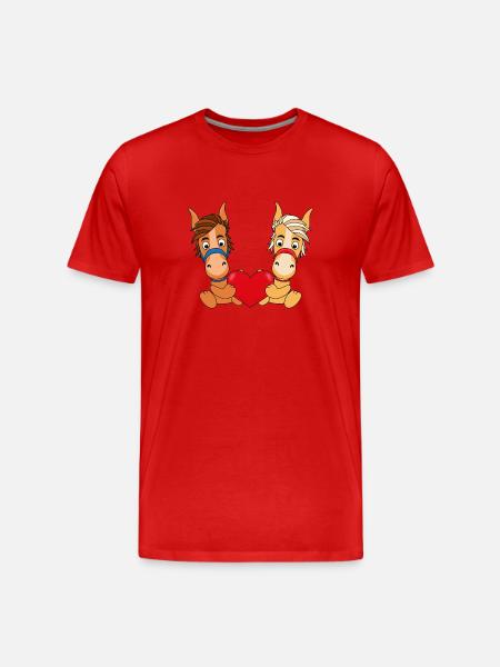 PFERDE - LIEBE - Männer Premium Bio T-Shirt - Rot