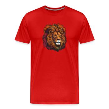Beautiful Lion - Men's Premium Organic T-Shirt - red - Front - Damien (186cm)