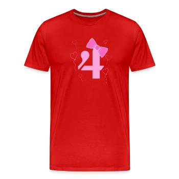 Kind zum 4. Geburtstag - Männer Premium Bio T-Shirt - Rot - Vorne - Damien (186cm)