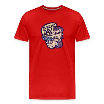 Make My Day, Punk! - Dirty Harry - Men's Premium Organic T-Shirt - red - Front - Damien (186cm)