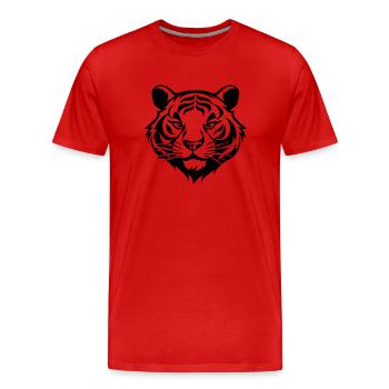 Tiger Big Cat - Men's Premium Organic T-Shirt - red - Front - Damien (186cm)