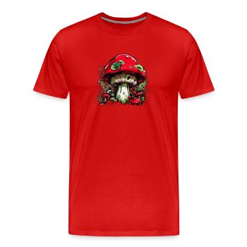 Mushroom Love - Men's Premium Organic T-Shirt - red - Front - Damien (186cm)
