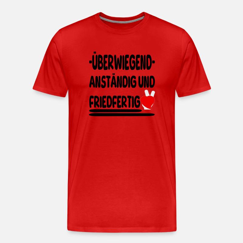 anständig friedfertig - Männer Premium Bio T-Shirt - Rot