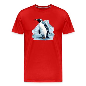 La vie des pingouins n’est pas pour les âmes sensibles - T-shirt bio Premium Homme - rouge - Devant - Damien (186cm)