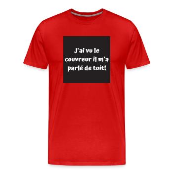 Bricoleur de génie ou maladroit - T-shirt bio Premium Homme - rouge - Devant - Damien (186cm)