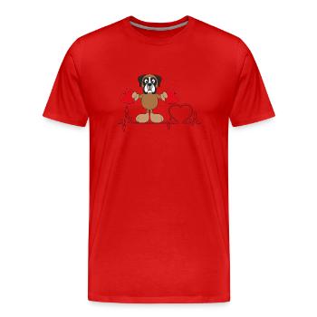 BOXER - HUNDERASSE - Männer Premium Bio T-Shirt - Rot - Vorne - Damien (186cm)