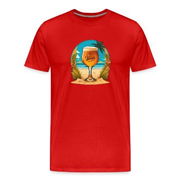 Beach Beer Glass - Men's Premium Organic T-Shirt - red - Front - Damien (186cm)