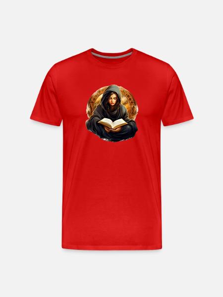 Lesen mit Kuscheldecke - Männer Premium Bio T-Shirt - Rot