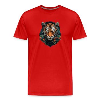 Le tigre se cache - T-shirt bio Premium Homme - rouge - Devant - Damien (186cm)