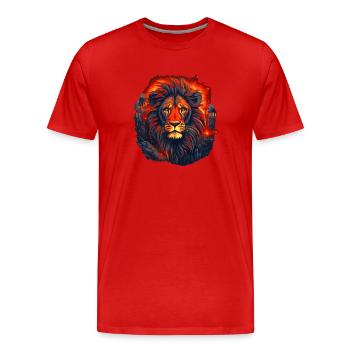 Le lion en vous - T-shirt bio Premium Homme - rouge - Devant - Damien (186cm)