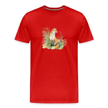 Fuchs in der Wiese - Männer Premium Bio T-Shirt - Rot - Vorne - Damien (186cm)