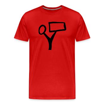Texte de l’arborescence - T-shirt bio Premium Homme - rouge - Devant - Damien (186cm)