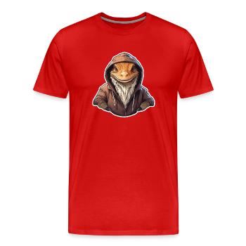 Dragon barbu cool en vêtements décontractés - T-shirt bio Premium Homme - rouge - Devant - Damien (186cm)