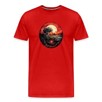 Geheimnisvoller Tunnel im Untergrund - Männer Premium Bio T-Shirt - Rot - Vorne - Damien (186cm)