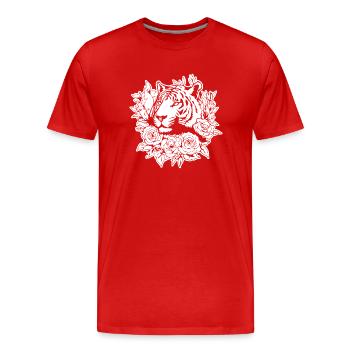 Tiger Big Cat - Men's Premium Organic T-Shirt - red - Front - Damien (186cm)