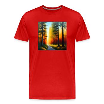 belles chemises t shirts - T-shirt bio Premium Homme - rouge - Devant - Damien (186cm)