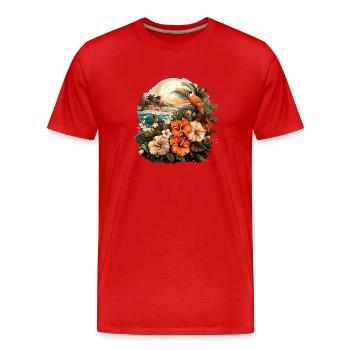 Tropical - T-shirt bio Premium Homme - rouge - Devant - Damien (186cm)