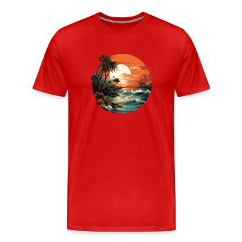 Tropical - T-shirt bio Premium Homme - rouge - Devant - Damien (186cm)