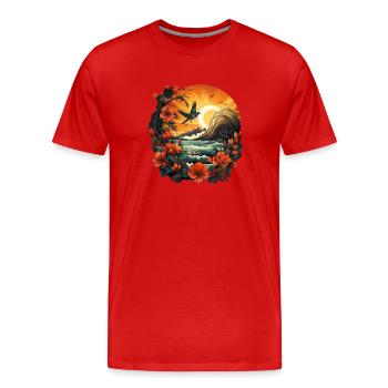 Tropical - T-shirt bio Premium Homme - rouge - Devant - Damien (186cm)