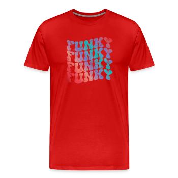Funky Vintage - T-shirt bio Premium Homme - rouge - Devant - Damien (186cm)