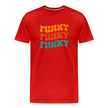 Musique funky - T-shirt bio Premium Homme - rouge - Devant - Damien (186cm)