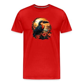 Tropical - Men's Premium Organic T-Shirt - red - Front - Damien (186cm)